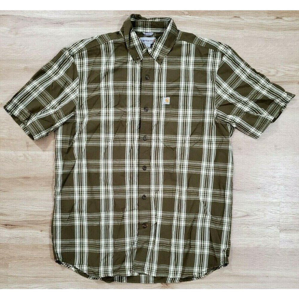 Carhartt Mens Essential Plaid Relaxed Brown Plaid